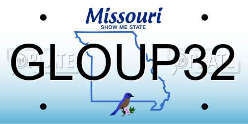 GLOUP32 Missouri License Plate