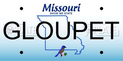 GLOUPET Missouri License Plate