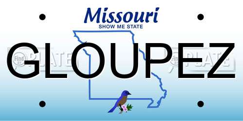 GLOUPEZ Missouri License Plate