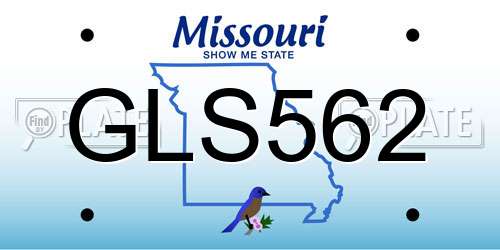 GLS562 Missouri License Plate