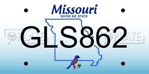 GLS862 Missouri License Plate