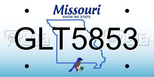 GLT5853 Missouri License Plate