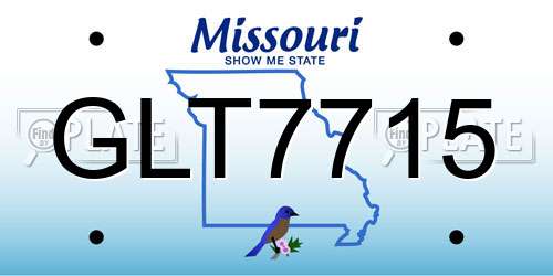 GLT7715 Missouri License Plate