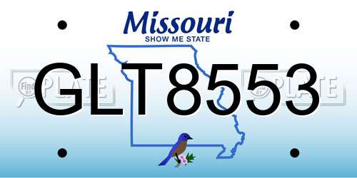 GLT8553 Missouri License Plate