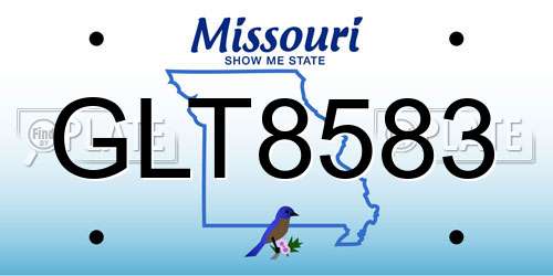 GLT8583 Missouri License Plate