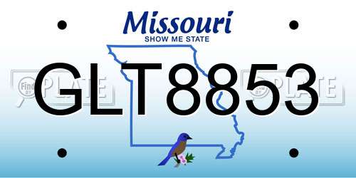GLT8853 Missouri License Plate