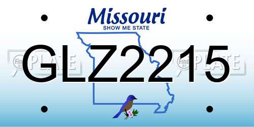 GLZ2215 Missouri License Plate