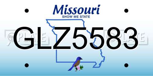 GLZ5583 Missouri License Plate