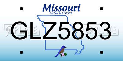 GLZ5853 Missouri License Plate