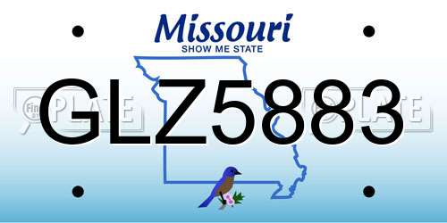 GLZ5883 Missouri License Plate