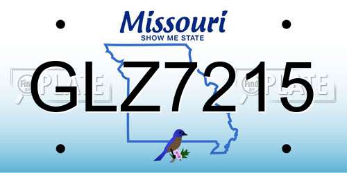 GLZ7215 Missouri License Plate
