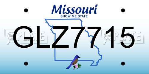 GLZ7715 Missouri License Plate
