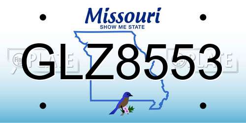 GLZ8553 Missouri License Plate