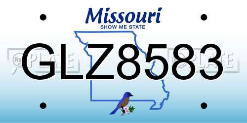 GLZ8583 Missouri License Plate