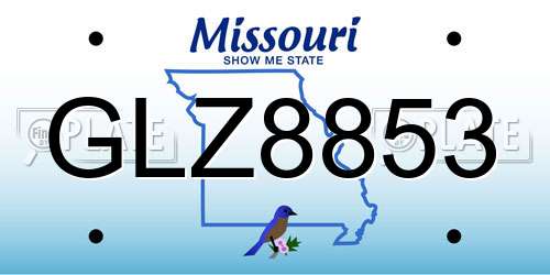 GLZ8853 Missouri License Plate