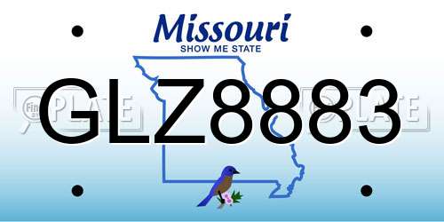 GLZ8883 Missouri License Plate