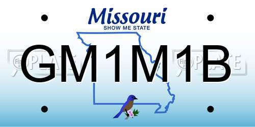 GM1M1B Missouri License Plate