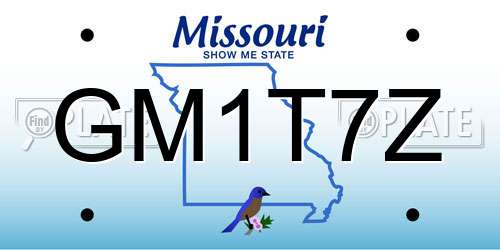 GM1T7Z Missouri License Plate