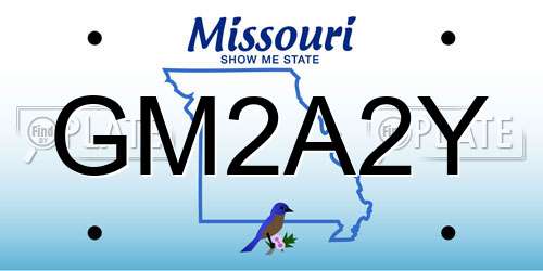 GM2A2Y Missouri License Plate