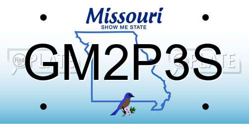 GM2P3S Missouri License Plate