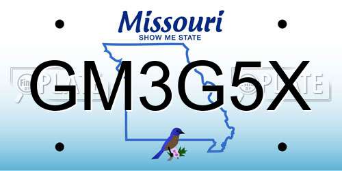GM3G5X Missouri License Plate