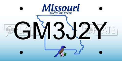 GM3J2Y Missouri License Plate
