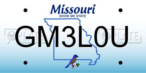 GM3L0U Missouri License Plate