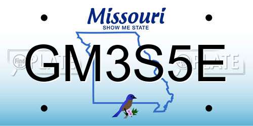 GM3S5E Missouri License Plate