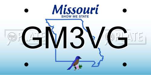 GM3VG Missouri License Plate