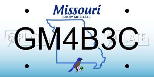 GM4B3C Missouri License Plate