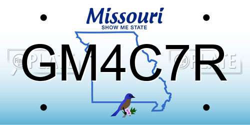 GM4C7R Missouri License Plate