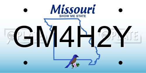 GM4H2Y Missouri License Plate