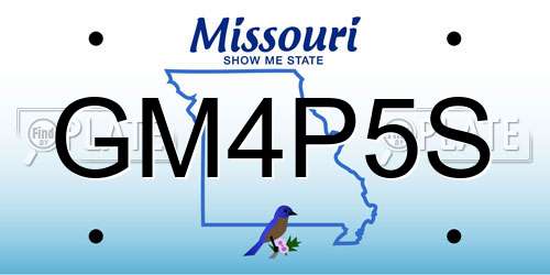 GM4P5S Missouri License Plate