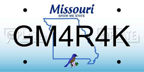 GM4R4K Missouri License Plate