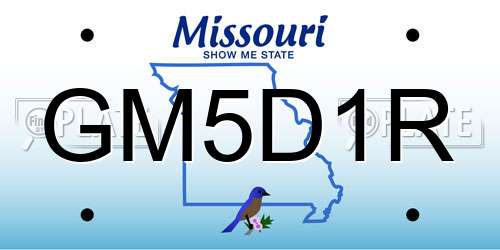 GM5D1R Missouri License Plate