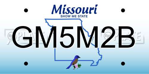 GM5M2B Missouri License Plate