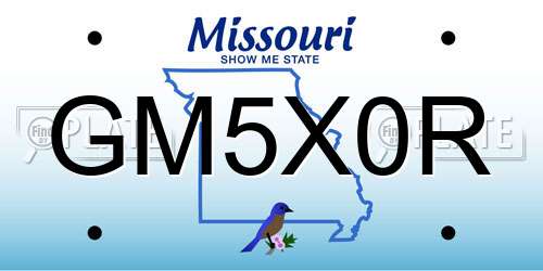 GM5X0R Missouri License Plate