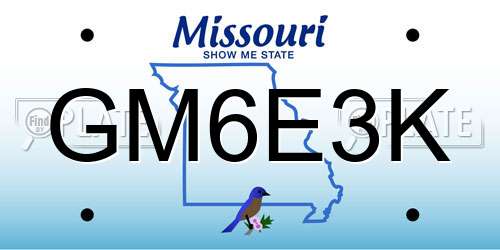 GM6E3K Missouri License Plate