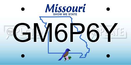 GM6P6Y Missouri License Plate