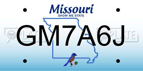 GM7A6J Missouri License Plate