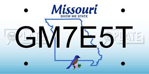 GM7E5T Missouri License Plate