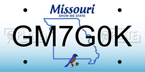 GM7G0K Missouri License Plate