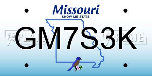 GM7S3K Missouri License Plate