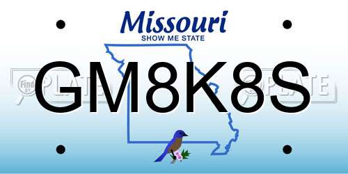 GM8K8S Missouri License Plate