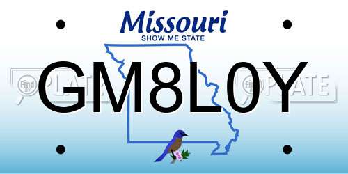 GM8L0Y Missouri License Plate