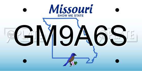 GM9A6S Missouri License Plate