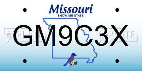 GM9C3X Missouri License Plate