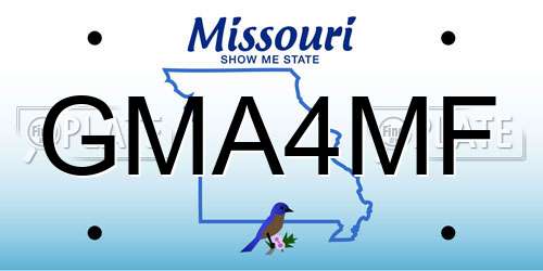 GMA4MF Missouri License Plate