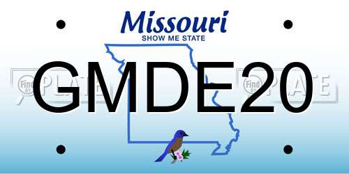 GMDE20 Missouri License Plate