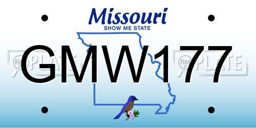 GMW177 Missouri License Plate